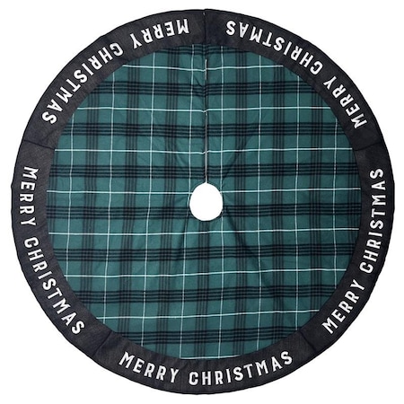 Celebrations Celebrations Home Black/Green/White Merry Christmas Tree Skirt 27 in. 23F02945RS